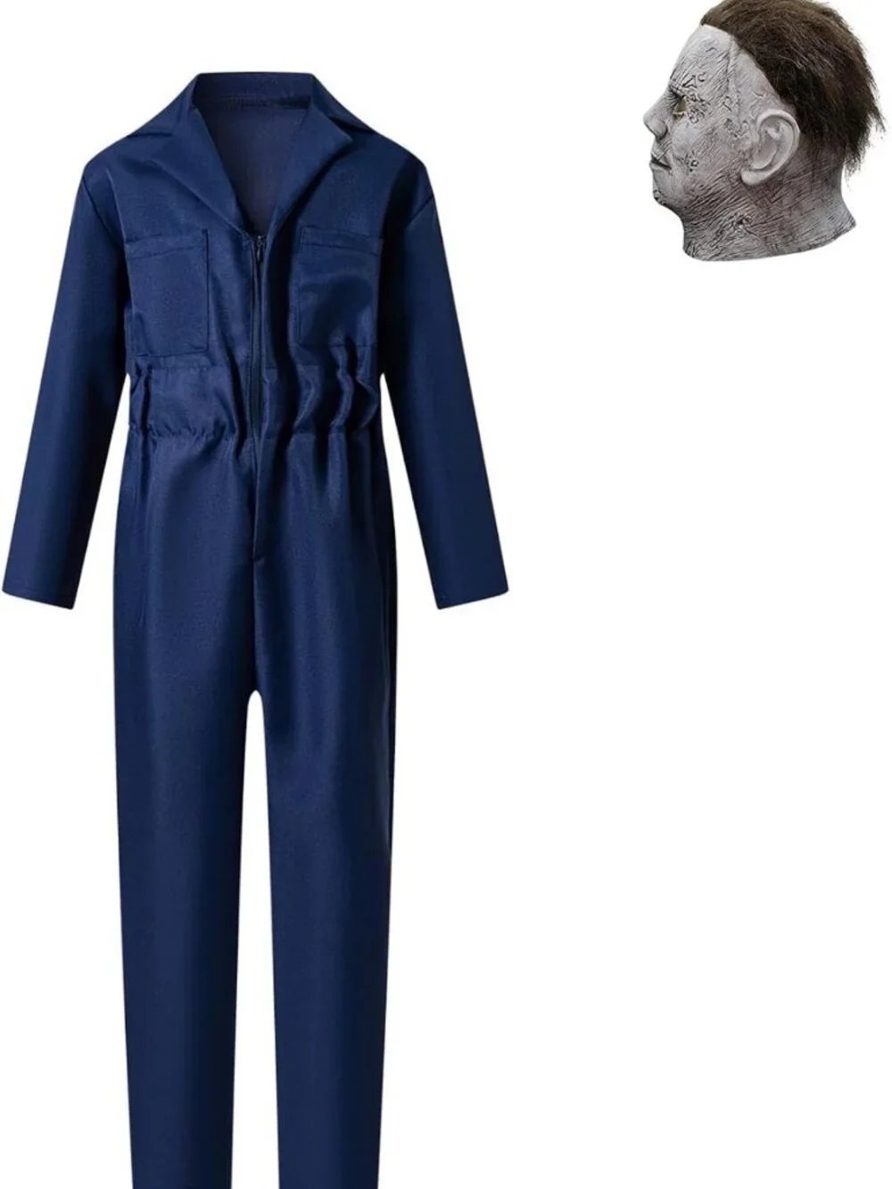 Kids Halloween Killer Costume - Classic Horror Cosplay Jumpsuit with Mask